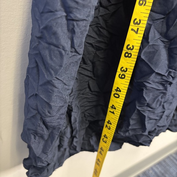 Alquema Panelo Size 2 (M/L) Navy Blue Pleated Midi Dress Crinkle Lagenlook - Picture 14 of 14